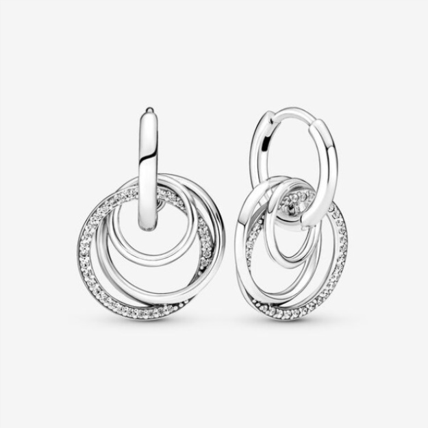 Family Always Encircled Hoop Earrings Pandora